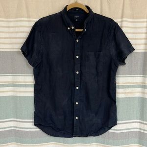J.Crew | Men’s Navy Blue Linen Shirt 👕